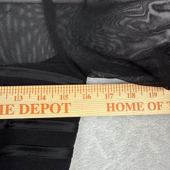 Vtg Y2K Bustier Top Womens 6 Black Sheer Mesh Party Grunge Whimsigoth Sexy Edgy - Picture 9 of 15